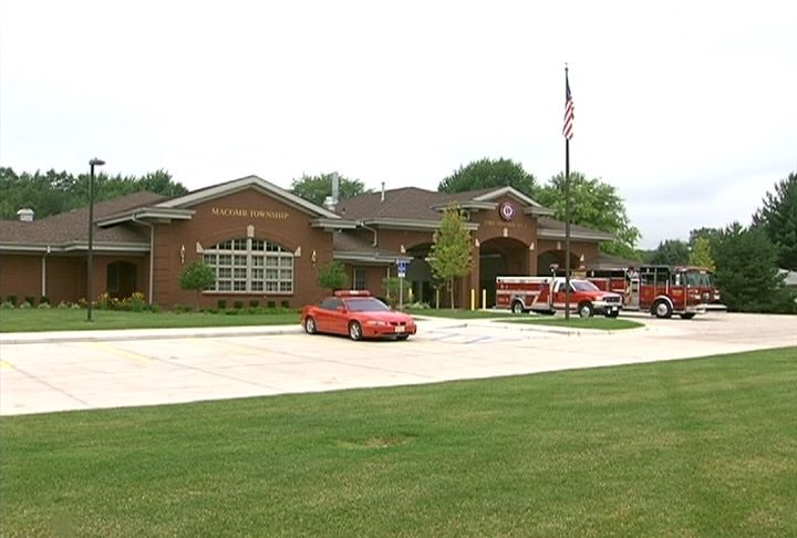 Front view of Macomb Township Fire Station 3, located on North Avenue. 