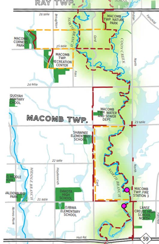Map of the future North Branch Greenway intended to connect the Township from north to south