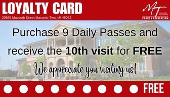 Macomb Township Recreation Center Loyalty Card
