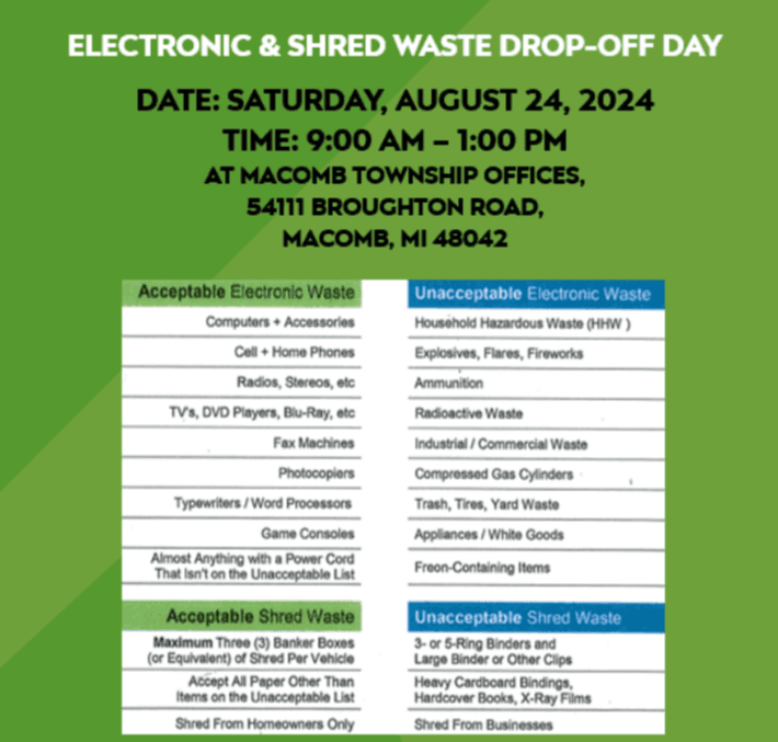 2024 waste drop off days 