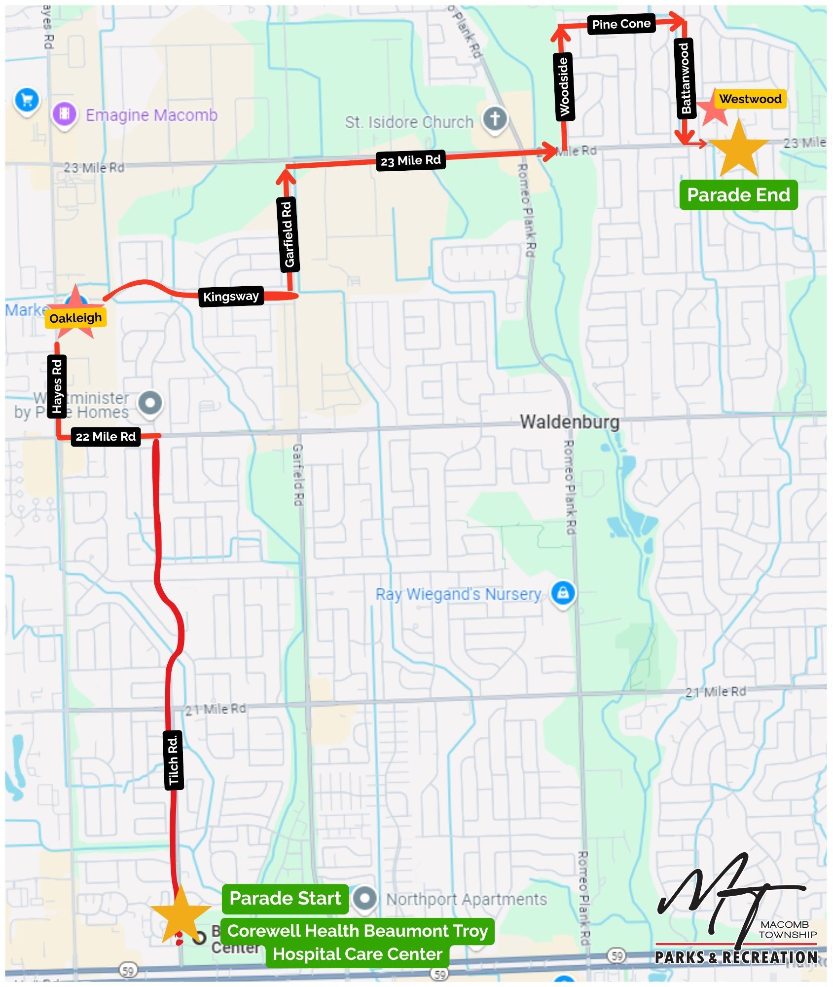 Santa Cruise Parade Route
